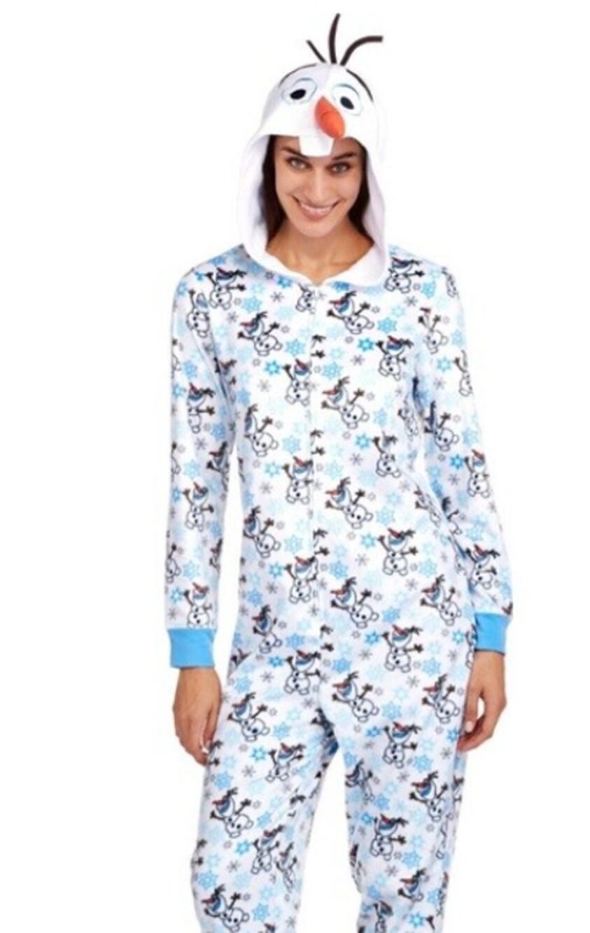 Disney Frozen Olaf Hooded One Piece Womens Pajama Sleepwear – Size Large
